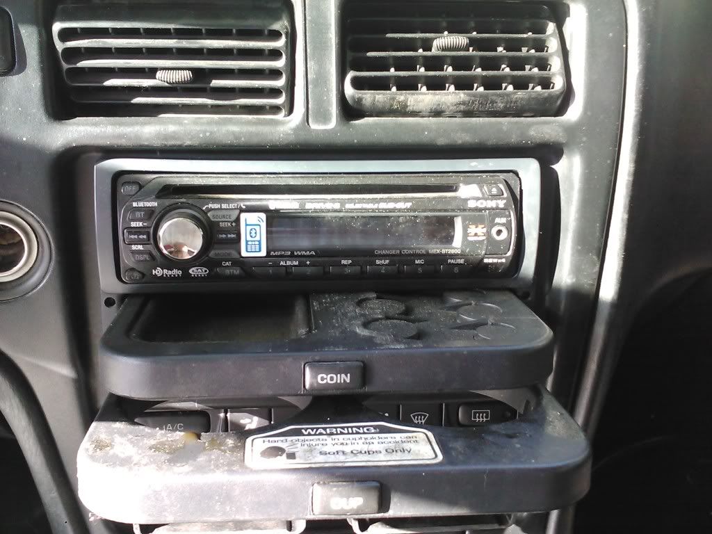 FS Single DIN cup holder with coin tray, perfect fit and nice look